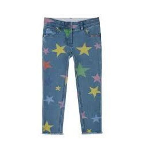 Stella McCartney Kids Girls Blue Denim Star Jeans.  Size 4 - Picture 1 of 8